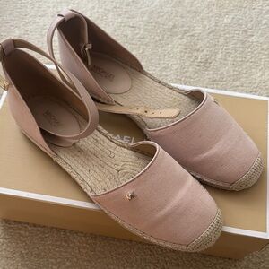 Michael Kors Pink Espadrille Flats with Suede Finish